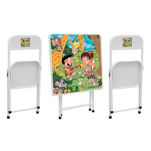 Conjunto Mesa e 2 Cadeiras Infantil Açomix Branca