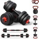 Ver imagem 1 de Kit Halteres 6 em 1 Peso Musculação até 40kg Ajustável Preto
