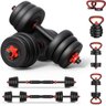 Kit Halteres 6 em 1 Peso Musculação até 40kg Ajustável Preto - 1