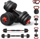 Ver imagem 1 de Kit Halteres 6 em 1 Peso Musculação até 40kg Ajustável Preto