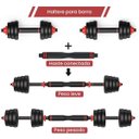 Ver imagem 7 de Kit Halteres 6 em 1 Peso Musculação até 40kg Ajustável Preto