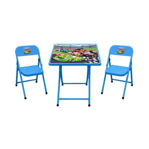 Conjunto mesa e 2 cadeiras infantil Açomix Azul