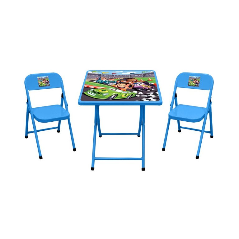 Conjunto mesa e 2 cadeiras infantil Açomix Azul