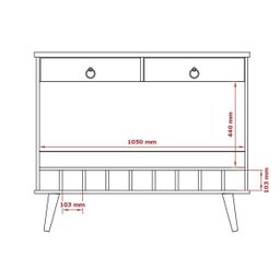Aparador Bar Patrimar Seller 2 Gavetas Off White - 6