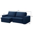 Ver imagem 4 de Sofá Retrátil Reclinável 3 Lugares 225cm Baluart F05 Veludo Azul - Mpozenato