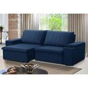 Ver imagem 2 de Sofá Retrátil Reclinável 3 Lugares 225cm Baluart F05 Veludo Azul - Mpozenato