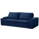 Ver imagem 1 de Sofá Retrátil Reclinável 3 Lugares 225cm Baluart F05 Veludo Azul - Mpozenato
