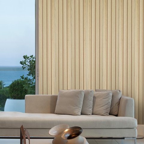 Kit 10 Placas Painel Ripado Revestimento Adesivo Modular Cor Ocre Madelina Decor