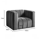 Ver imagem 2 de Poltrona Mona Veludo Encosto Alto Suporte 120kg Cinza 220 Bella Decor