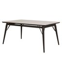 Ver imagem 3 de Mesa Jantar Netuno 6 Lugares 160x100 Cm Pés Madeira Metal Vidro Marmorizado Br