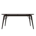 Ver imagem 2 de Mesa Jantar Netuno 6 Lugares 160x100 Cm Pés Madeira Metal Vidro Marmorizado Br