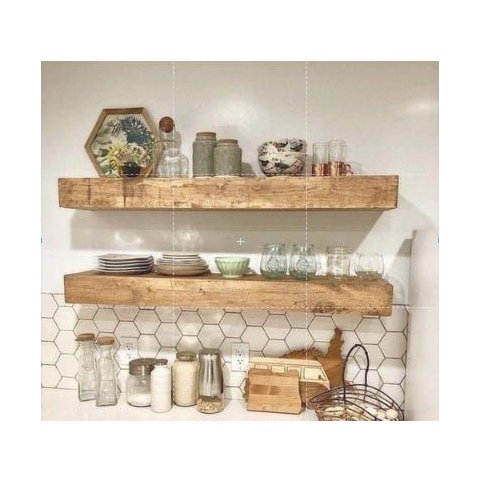 Kit 2 Prateleiras Grossa Suporte Invisivel Madeira 60x15 Jacaranda