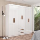 Ver imagem 1 de Guarda-Roupa 6 Portas 2 Gavetas Aurora Branco