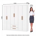 Ver imagem 3 de Guarda-Roupa 6 Portas 2 Gavetas Aurora Branco