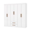 Ver imagem 2 de Guarda-Roupa 6 Portas 2 Gavetas Aurora Branco