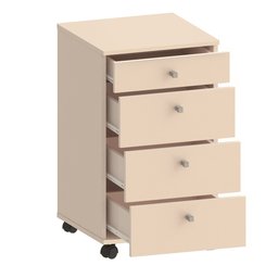 Gaveteiro Para Escritório E Home Office Com Rodízios 04 Gavetas Euro C03 Off White - Lyam Decor - 3