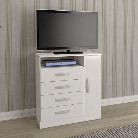 Cômoda Armário Gaveteiro Sapateira Multiuso para Quarto 80 Cm Delta Mdp Branco - Clicklar