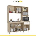 Ver imagem 2 de Cozinha Compacta Julia 180 Cm Balcão Pia Forno/micro Nicho Mdp 15mm Pátina Branco - Clicklar