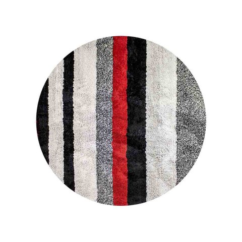 Tapete Redondo 2,00m Quarto Sala Escritório Pelo Macio.:Listrado Duo