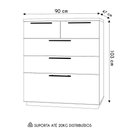 Ver imagem 6 de Cômoda para Quarto 5 Gavetas 90cm Dubai Alasca - Vila Rica
