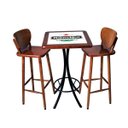 Ver imagem 1 de Conjunto de Mesa Bistrô Tampo Quadrado com Azulejo com 2 Banquetas Cor Imbuia