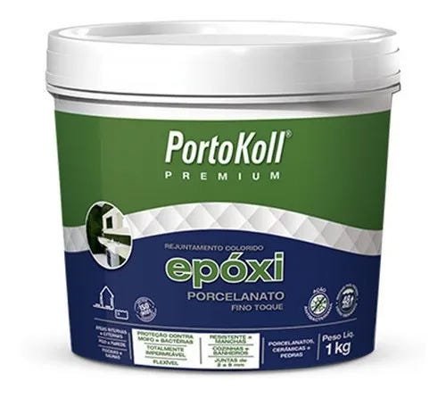 Rejunte Epóxi Porcelanato - Portokoll - 1kg Cinza Platina