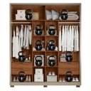 Ver imagem 4 de Guarda-Roupa Casal 2P Bourbon com Pé e Espelho Marrom/Nogueira/Nude Prime Tx