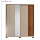 Ver imagem 3 de Guarda-Roupa Casal 2P Bourbon com Pé e Espelho Marrom/Nogueira/Nude Prime Tx