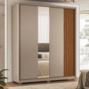 Ver imagem 1 de Guarda-Roupa Casal 2P Bourbon com Pé e Espelho Marrom/Nogueira/Nude Prime Tx