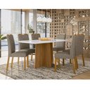 Ver imagem 4 de Mesa de Jantar Anitta 160x90 Cm com Vidro Ype Off White e 6 Cadeiras Mariana Ype Camurça Marrom – Ne