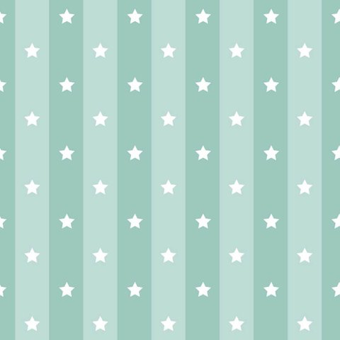 Papel de Parede Decorativo Baby Listrado em Tons de Verdes com Estrelas Brancas 2,5m