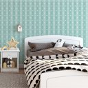 Ver imagem 2 de Papel de Parede Decorativo Baby Listrado em Tons de Verdes com Estrelas Brancas 2,5m