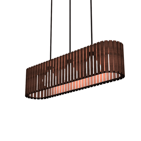 Luminária Pendente Via Láctea Modelo Ripado -:marrom