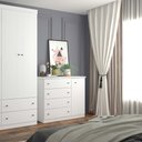 Ver imagem 6 de Cômoda 126,5cm 4 Gavetas 1 Porta Americano Henn - Branco Hp Fosco