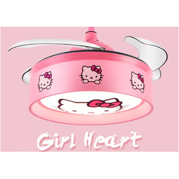 Ventilador Teto Retratil Infantil Led Bluetooth Hello Kitty - 4