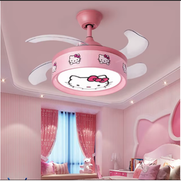 Ventilador Teto Retratil Infantil Led Bluetooth Hello Kitty - 5