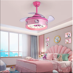 Ventilador Teto Retratil Infantil Led Bluetooth Hello Kitty - 3