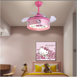 Ventilador Teto Retratil Infantil Led Bluetooth Hello Kitty - 6