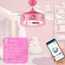 Ver imagem 2 de Ventilador Teto Retratil Infantil Led Bluetooth Hello Kitty