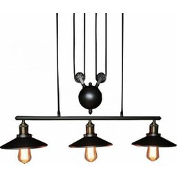Lustre Pendente Industrial Retrô Preto Factory Regulável Bivolt 28018-3 - 3