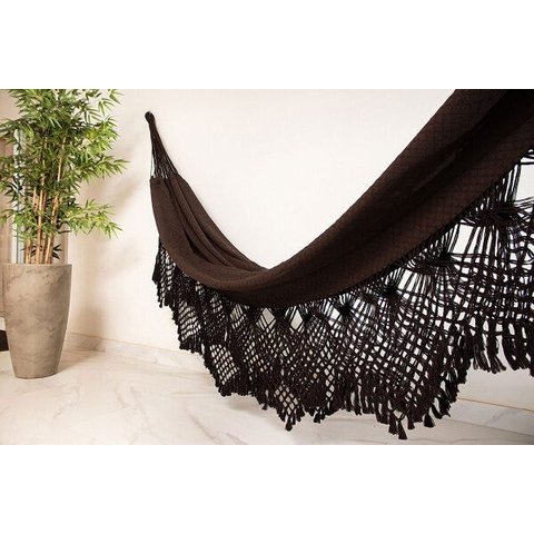 Rede de Dormir Casal Bucho de Boi Marrom Especial Luxo