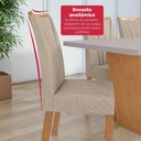 Ver imagem 5 de Conjunto Sala de Jantar Apogeu Maxi 6 Lugares Tampo MDF Linho Bege 170cm Móveis Lopas