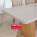 Ver imagem 2 de Conjunto Sala de Jantar Apogeu Maxi 6 Lugares Tampo MDF Linho Bege 170cm Móveis Lopas