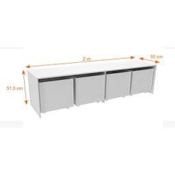 Mesa com Baús Organizadores Dóris 100% Mdf - 2