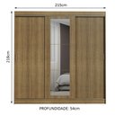 Ver imagem 3 de Guarda-Roupa Casal Madesa Kansas 3 Portas de Correr com Espelho 3 Gavetas Rustic Cor:Rustic