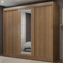 Ver imagem 1 de Guarda-Roupa Casal Madesa Kansas 3 Portas de Correr com Espelho 3 Gavetas Rustic Cor:Rustic