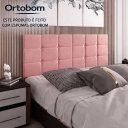 Ver imagem 4 de Cabeceira Painel Bia Estofada Casal Rosa 1,40m - Pc Móveis