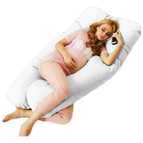 Almofada Extra Grande P/grávida Dormir De Lado Envio Rápido - Branco