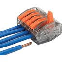 Ver imagem 2 de 10 Conector Elétrico Borne Emenda 5 Fios Tipo Wago 222-415