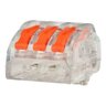 100 Conector Elétrico Borne Emenda 3 Fios Tipo Wago 222-413 - 1